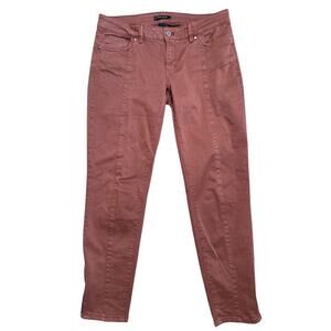 WHBM Rust Brick Skimmer Ankle Side Zip Jeans Pants Size 6